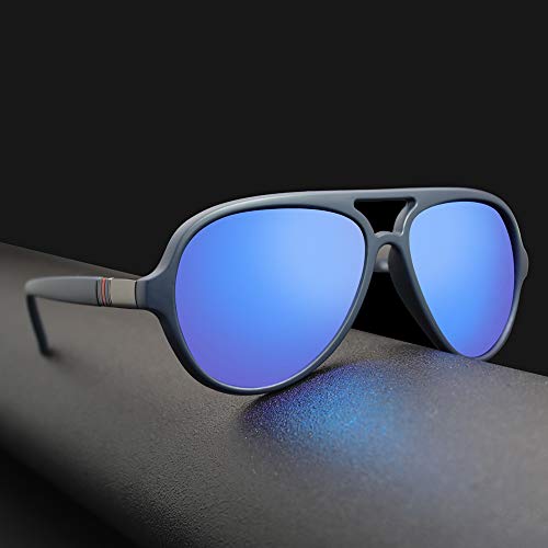 Aviator Sunglasses for Men Polarized Double Bridge UV Protection Brown J39372