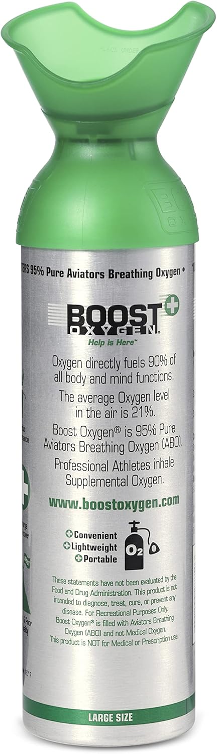 Boost Oxygen 10 Liter Natural Portable Oxygen Canister with Pocket Sized Canister E1226