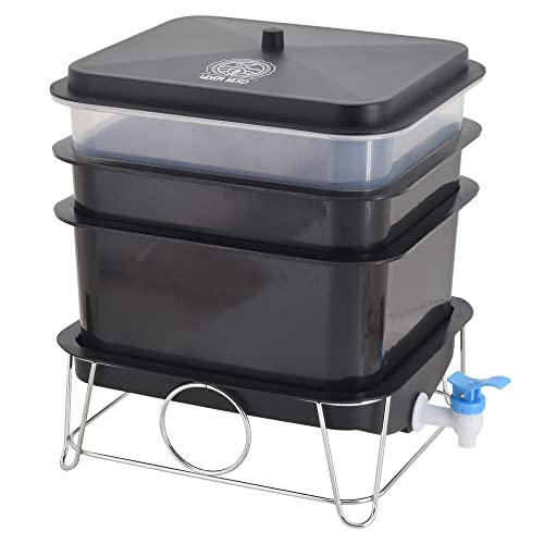 WN54 4-Tray Worm Composting Bin Kit with Coco Coir Brick O255