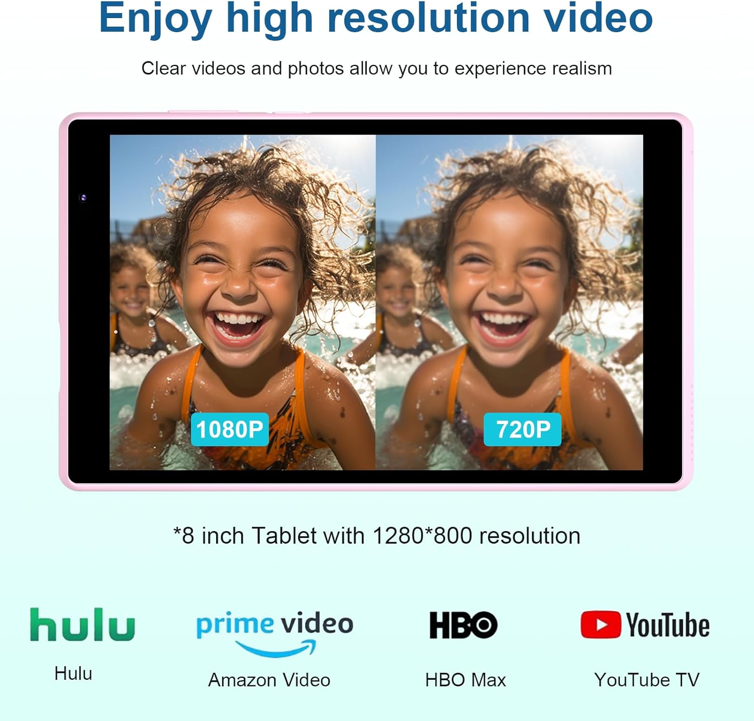 Android Tablet 8 inch, 4GB RAM 32GB, Pink A466052