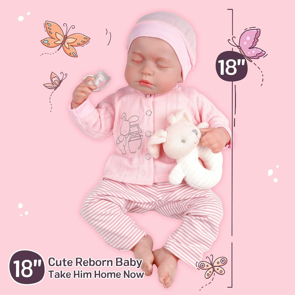 BABESIDE Lifelike Reborn Baby Doll Girl 18 Inch Soft Body Realistic Newborn K6260
