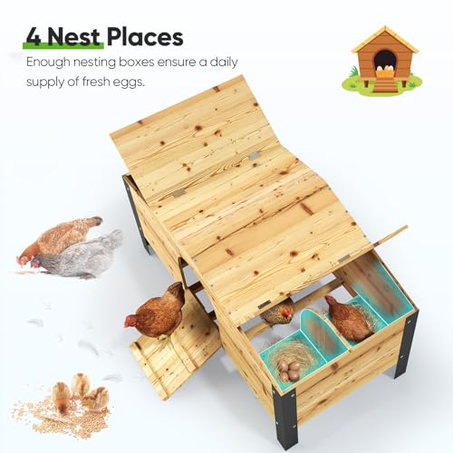Quictent Large Metal Chicken Coop Run with Roosting Perch for 20+ Poultry, Outdoor Walk-in Hen House, 12x9x6.6FT N28773