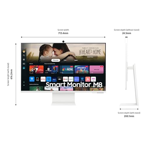 SAMSUNG 32-Inch M8 (M80D) Series 4K UHD Smart Monitor with Streaming TV and SlimFit Camera F19078