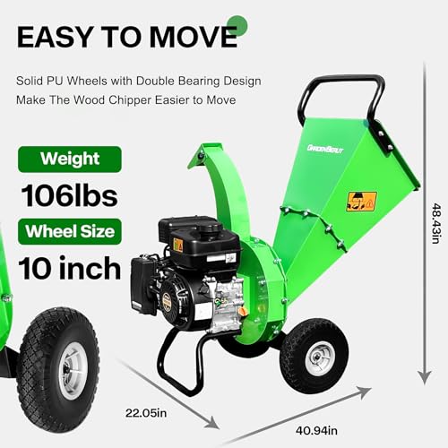 S3 Wood Chipper Shredder 7HP 212cc Gas Powered, 3" Max Capacity T367235