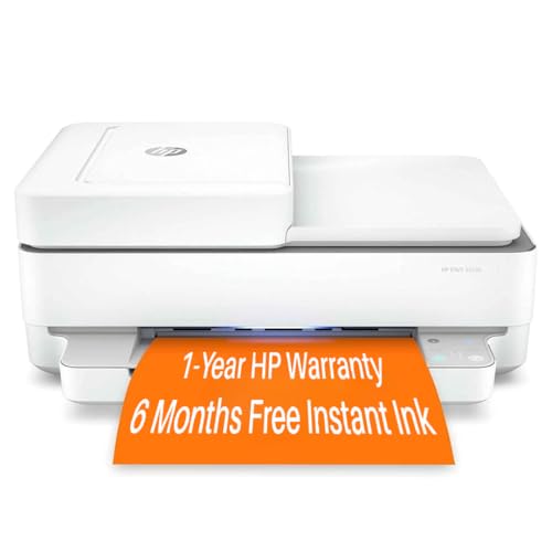 HP Envy 6458e All-in-One Wireless Color Inkjet Printer, Print Copy Scan - 10 ppm, 4800 x 1200 dpi, Auto 2-Sided Printing, 35-Sheet ADF, Dual-Band WiFi, Instant Ink Ready, White (Renewed)