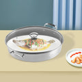 ZhdnBhnos Stainless Steel Fish Steamer Oval Fish Steaming Pot with Glass Lid Multi-Cooker Kitchen Cooking Cookware