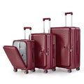 Merax 3 Piece Luggage Sets, Expandable Carry On Luggage with TSA Lock Airline Approved, PC Hard Shell and Lightweight Suitcase with Front Pocket and Spinner Wheels, Silver