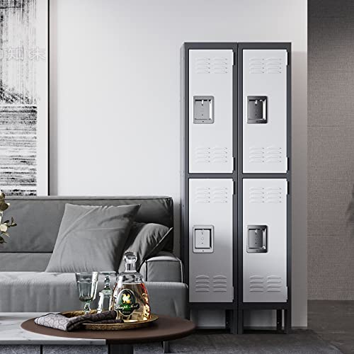 Letaya Metal Lockers 5 Doors 66" Tall Steel Storage Cabinet Gray G40479
