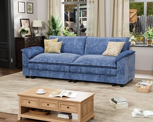 Homall 119" Modular Sectional Sofa with Reversible Ottoman, Light Grey V97154