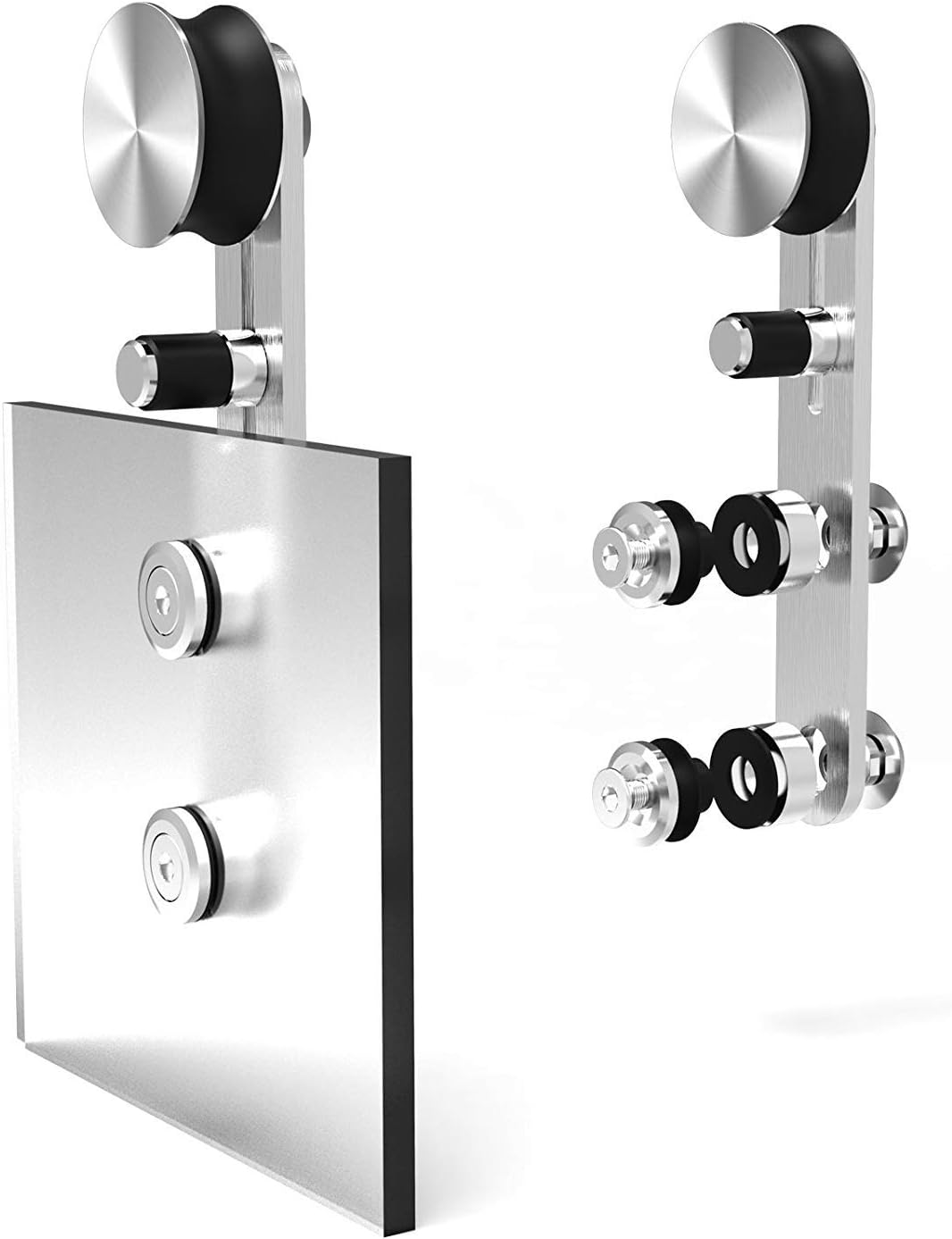 14FT Stainless Steel Sliding Double Barn Door Hardware Kit I7170