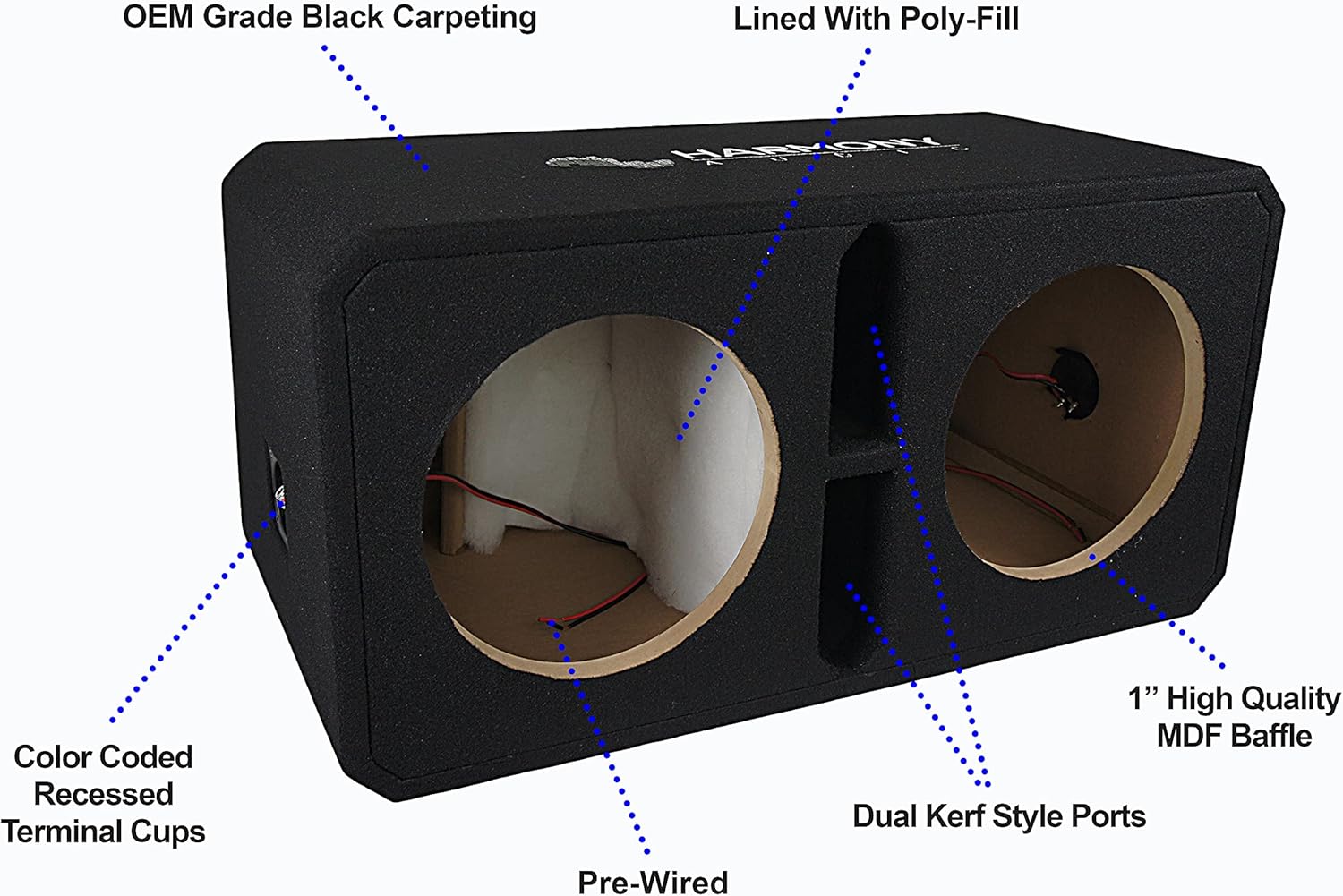 Harmony Audio HA-BV2X12E Dual 12" Vented Subwoofer Enclosure A733916