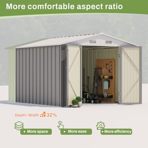 Patiowell 3 x 3 FT Outdoor Storage Shed with Sloping Roof, Grey F27529