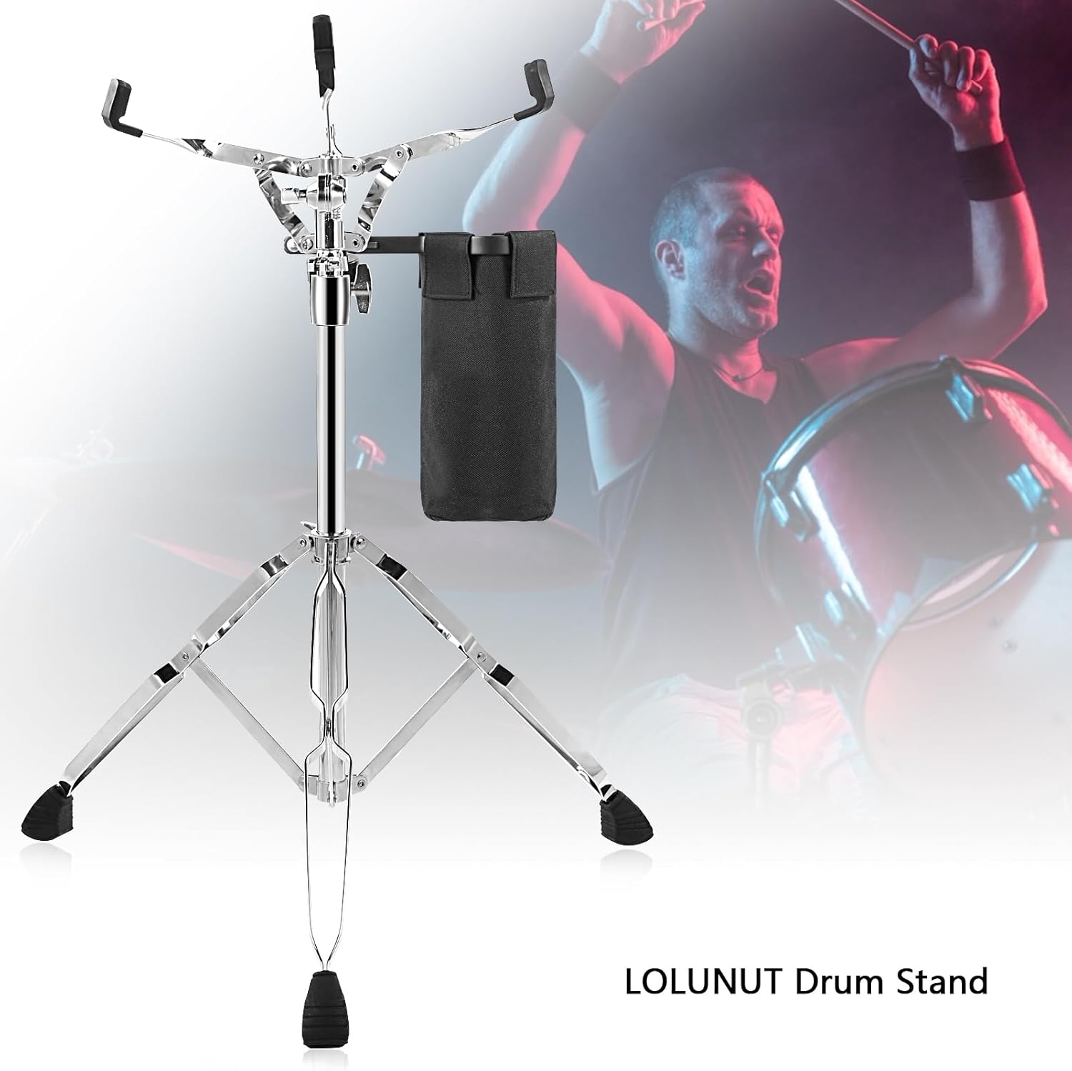 Snare Drum Stand with Drum Sticks Holder, Adjustable for 10-14 Inch Pads S78757