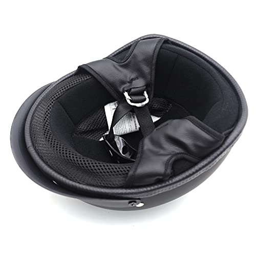 HTT Motorcycle DOT Certified Matte Black Half Face Helmet A542624