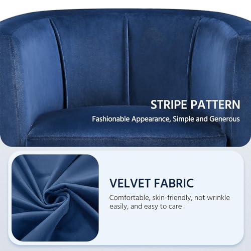 Yaheetech Velvet Accent Chair, Modern Upholstered Barrel Chair, Olive Green J55628