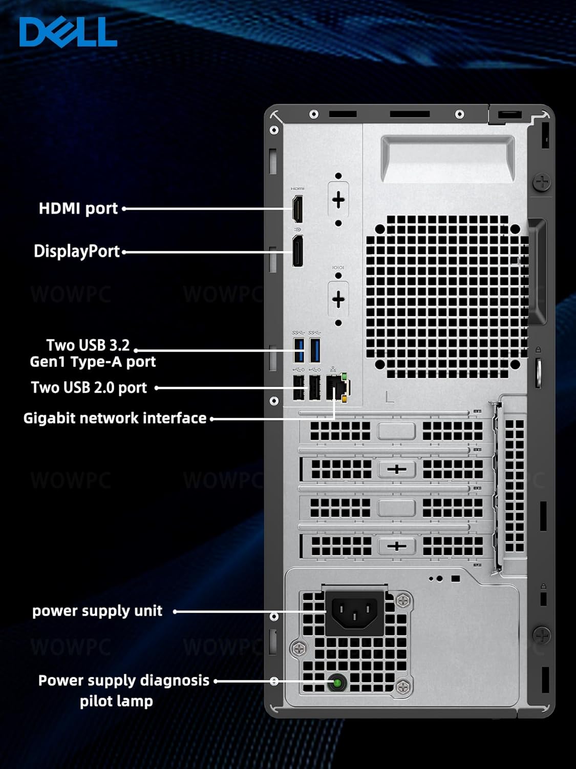 Dell Optiplex 3000 Tower Desktop Computer, Intel Core i5, 16GB RAM, 256GB SSD + 1TB HDD, Windows 11 Pro K7373