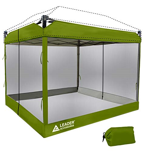 Leader Accessories Mesh Screen Zippered Wall Panels for 10' x 10' Canopy (Tent Walls Only, Frame and Top Not Included) (Beige mesh Wall)