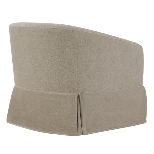 Swivel Accent Chair Set of 2, 360 Degree Linen Fabric Armchair, Cream White Q4822