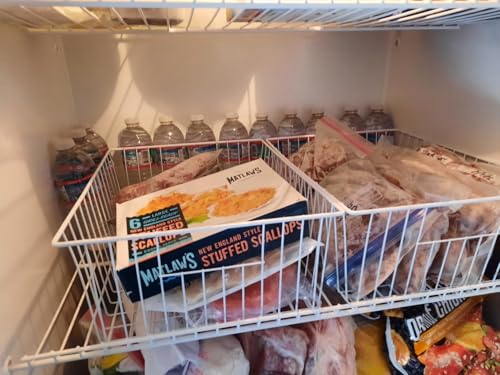 16" Upright Freezer Organizer Baskets, Wire Storage Bins, White, Set of 6 V556519