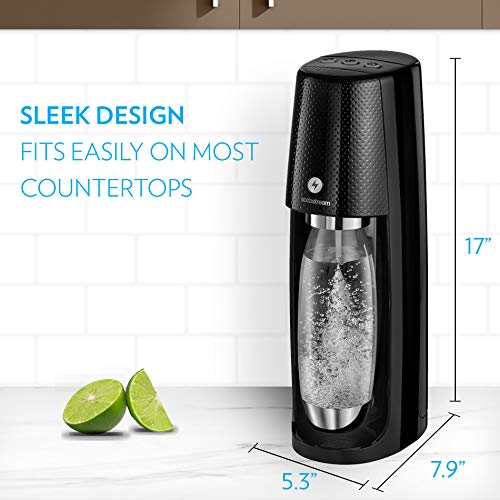 SodaStream Fizzi One Touch Sparkling Water Maker Bundle with CO2 and BPA Free Bottles F887932