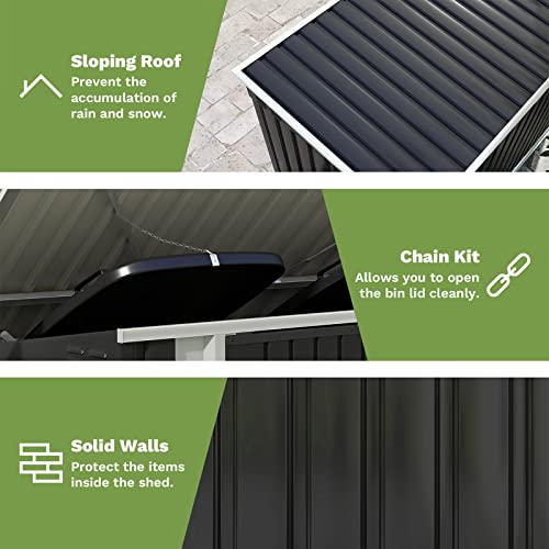 Patiowell 3 x 3 FT Outdoor Storage Shed with Sloping Roof, Grey F27529