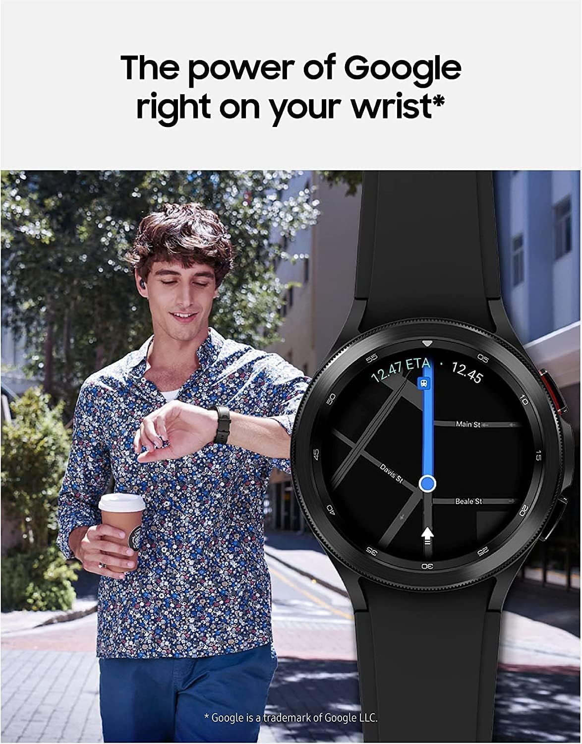 SAMSUNG Galaxy Watch 4 46 mm Smartwatch, ECG Monitor, GPS, US Version, Black W6661