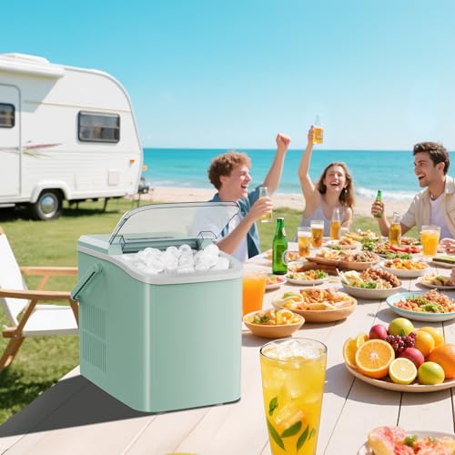 OLIXIS Nugget Ice Maker Machine, Countertop Portable with Basket and Scoop, White W12772