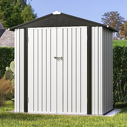 Patiowell 5x3 FT Outdoor Storage Shed with Sloping Roof and Lockable Door, Brown L4971