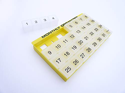 Promed 4 Week Monthly Pill Organizer with Tray, Green O35291