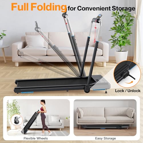 Walking Pad Under Desk Treadmill with Incline, Portable with App & Remote Control H7362