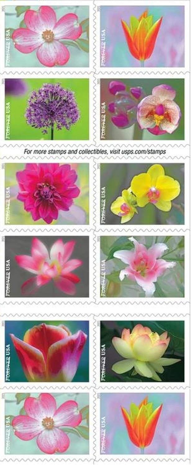USPS Garden Beauty Forever Postage Stamps Book of 20 Self-Stick X68952