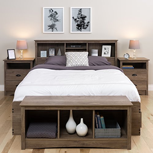 Prepac King Bookcase Headboard, Black A905