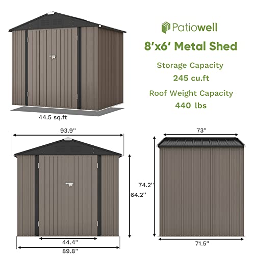 Patiowell 3 x 3 FT Outdoor Storage Shed with Sloping Roof, Grey F27529
