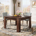 Tribesigns 43" Square Dining Table for 4, 2-4 Person Farmhouse Wood Dining Room Table (Rustic Brown, Heavy Duty Legs)