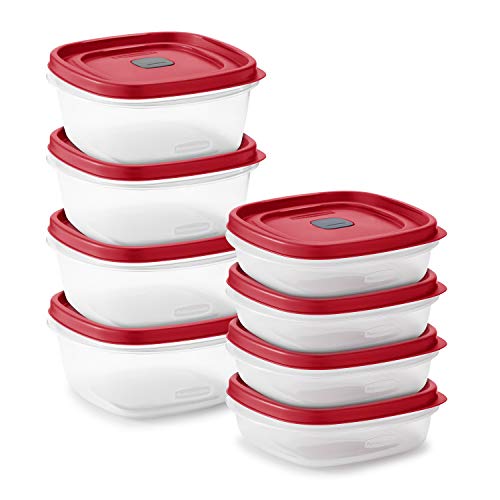 Rubbermaid Easy Find Lids Food Storage Containers, 3-Pack, Racer Red G73580