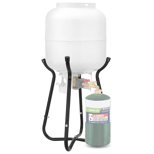 WADEO Propane Refill Adapter for 1lb Tank with Propane Cylinder Refill Stand, QCC1 Propane Adapter 20lb to 1lb Converter with Gauge and On-Off Control Valve for 1lb refillable Propane Cylinder