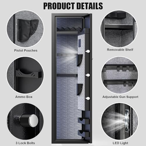 Fireproof Long Gun Safe with Digital Touch Screen Keypad C34774