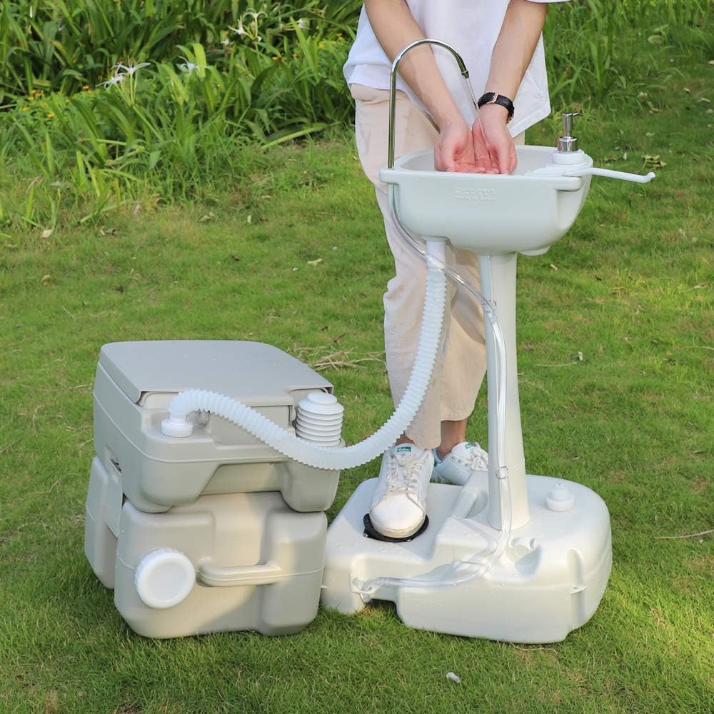 Portable Sink and Toilet Combo for Camping RV Boat U621
