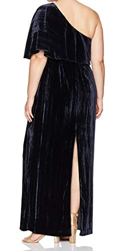 Adrianna Papell Women's Long Velvet One Shoulder Dress A132334
