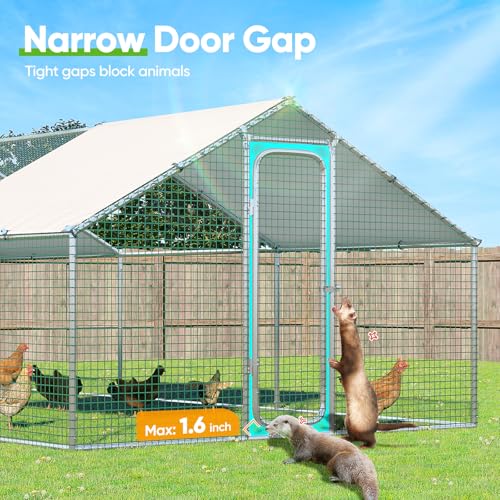 Quictent Large Metal Chicken Coop Run with Roosting Perch for 20+ Poultry, Outdoor Walk-in Hen House, 12x9x6.6FT N28773