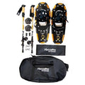 30 in. Snowshoes Backpacking Trail Lightweight Aluminum 7075 & Hiking Trekking Pole Stick Set, Metallic Gold