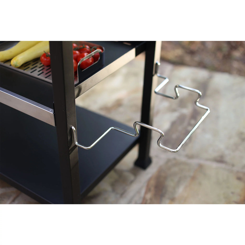 NUUK Three-Shelf Movable Outdoor Dining Cart Table, 20" x 32" NSF Stainless Steel P49791
