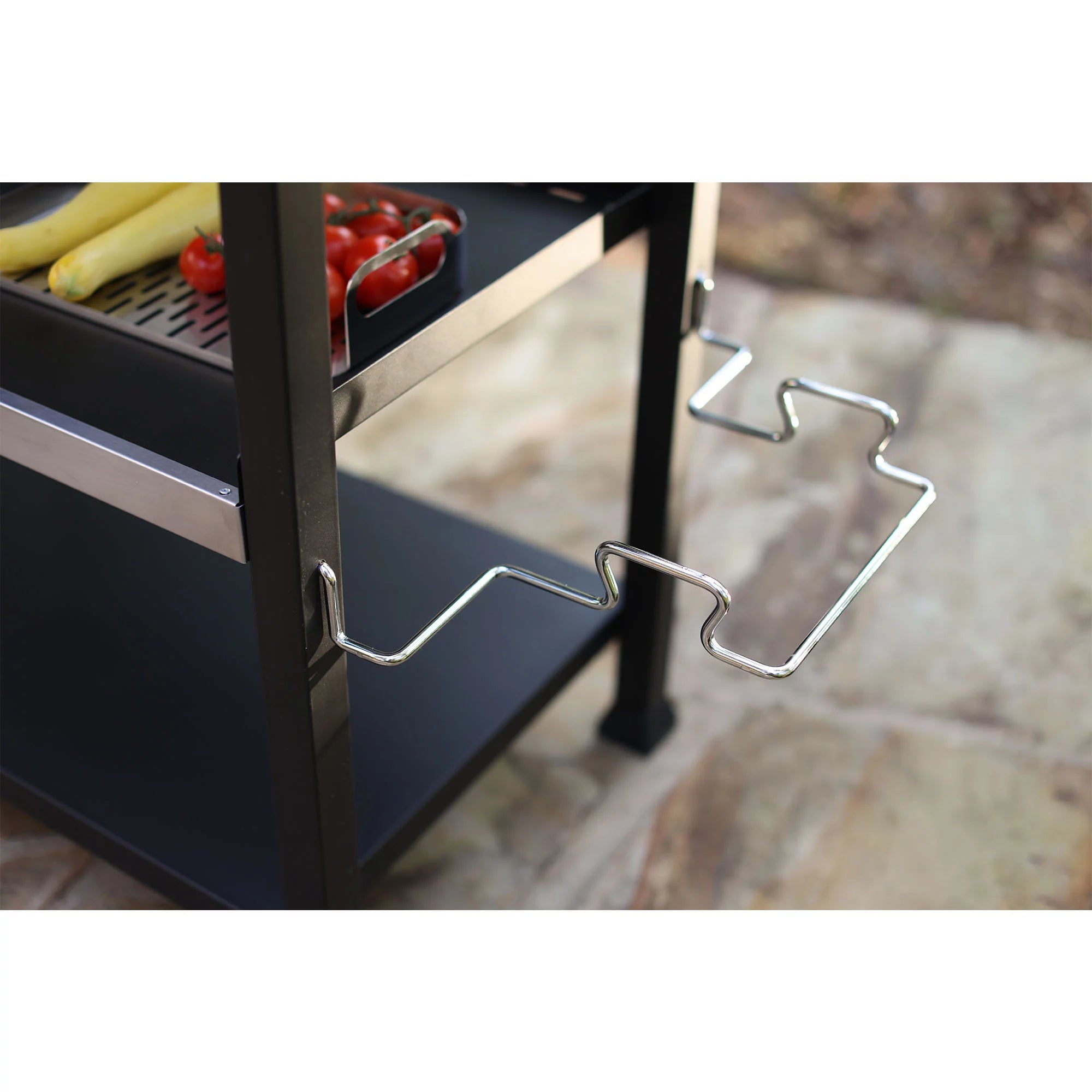 NUUK Three-Shelf Movable Outdoor Dining Cart Table, 20" x 32" NSF Stainless Steel P49791