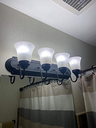 Set of 4 Clear & Frosted Ceiling Fan Light Covers Glass Shade, 5" Diameter M115776