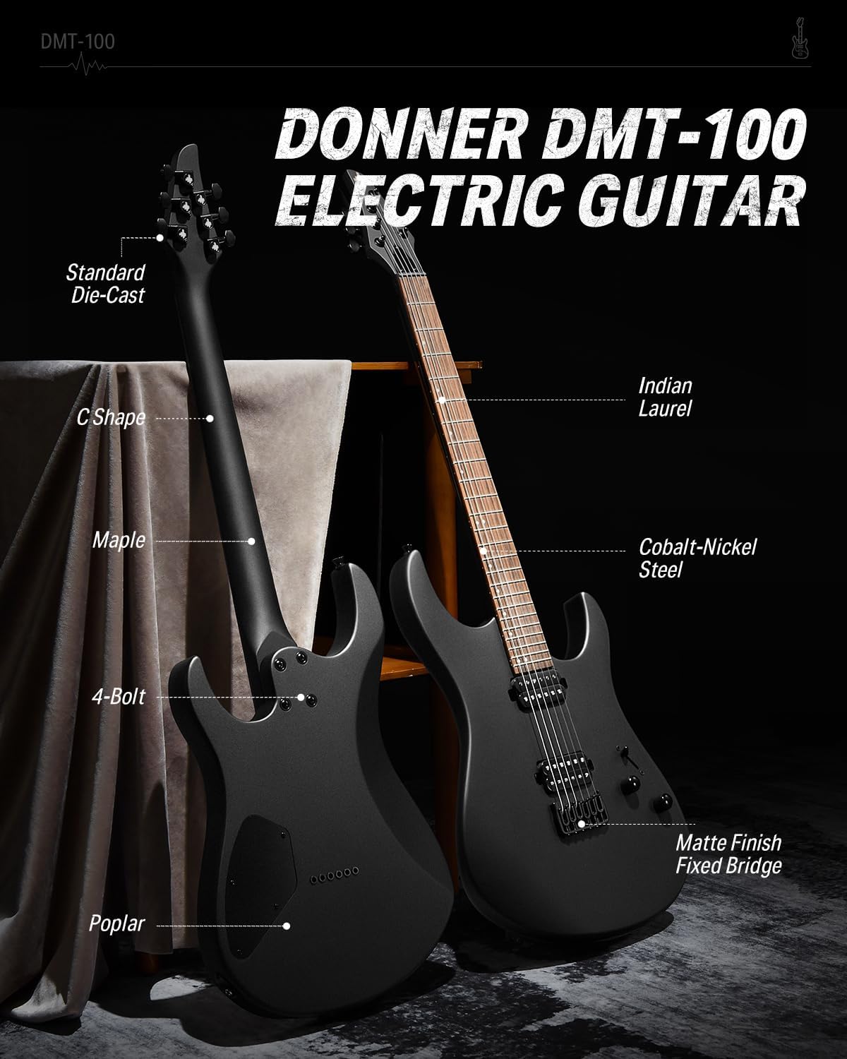 Donner Solid Body Electric Guitar with Modulation Pedal X28646