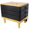 3 Tray Worm Composter, 3-Tray Worm Farm Kit, Indoor & Outdoor Worm Composter, 65L Worm Composter for Vermicomposting Starter, Worm Compost Bin for Recycling Food Waste, Yellow and Black