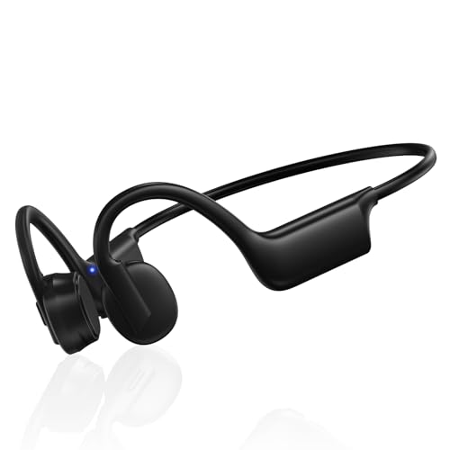 Bone Conduction Headphones, Wireless Bluetooth Open-Ear Sports Headphones with Mic, Type-C Quick Charging Long Battery Life, Upgrade Waterproof Earphones for Running, Walking, Cycling, Workout, Gift