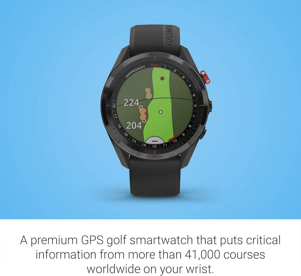 Garmin Approach S62 Golf GPS Watch, Virtual Caddie, Full Color Screen, Black (Renewed) R297