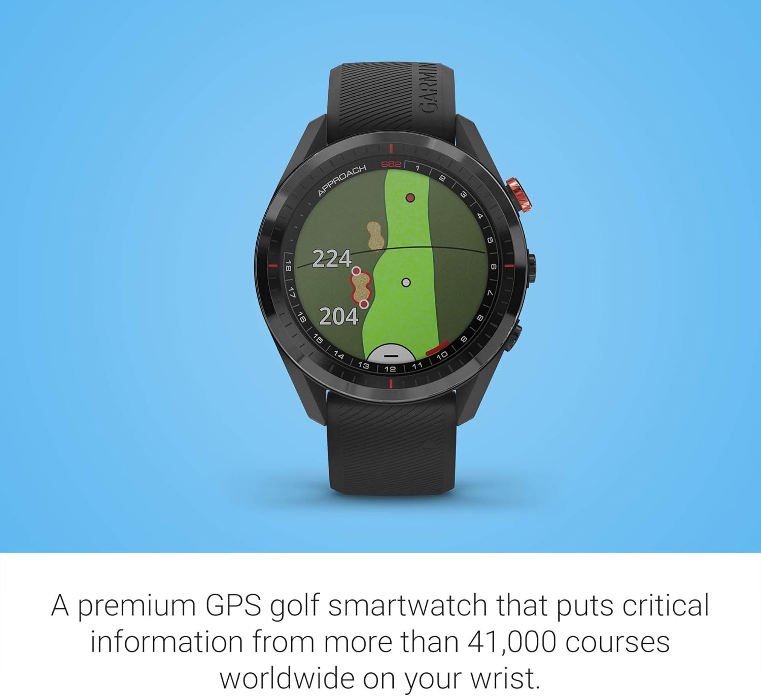 Garmin Approach S62 Golf GPS Watch, Virtual Caddie, Full Color Screen, Black (Renewed) R297