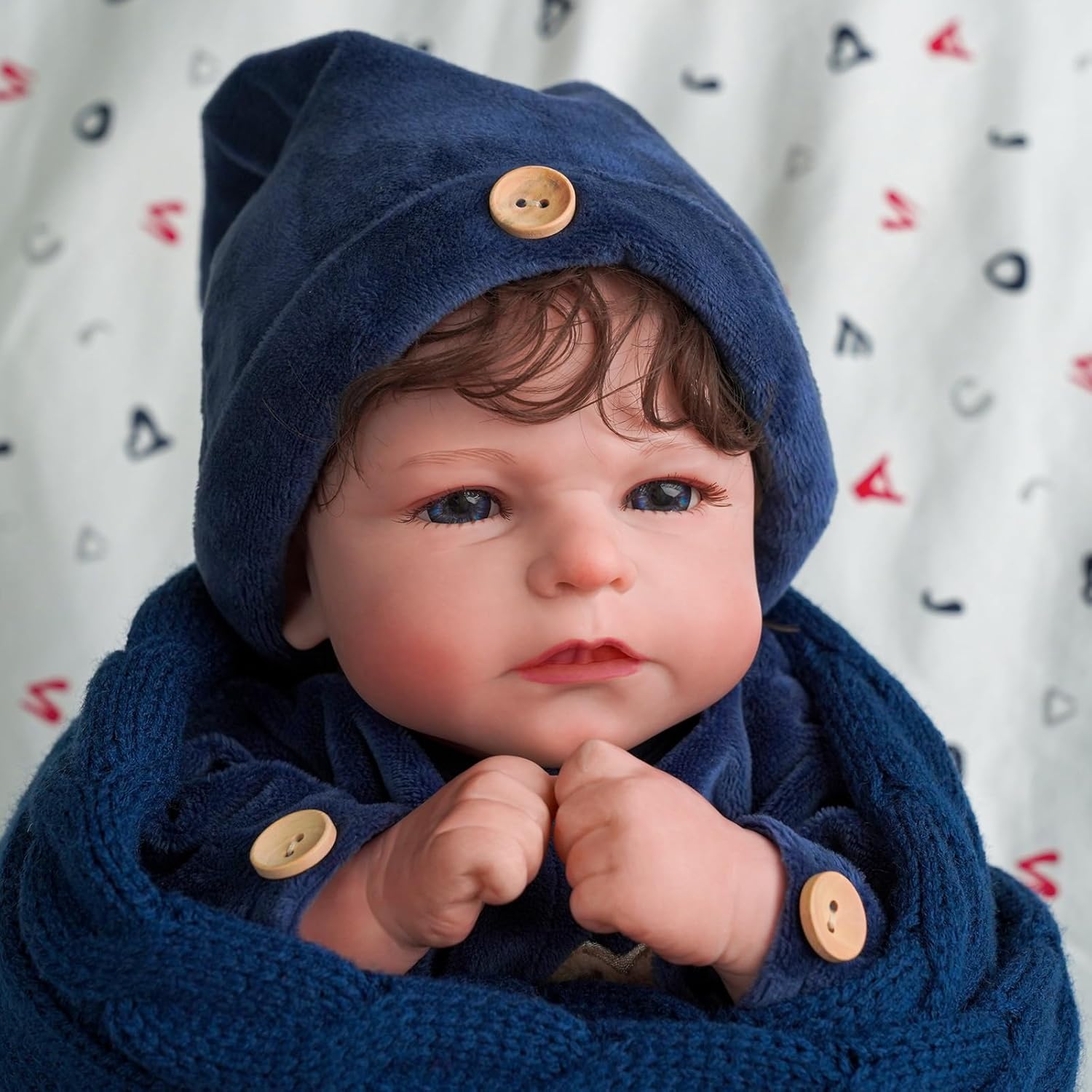 JIZHI Lifelike Reborn Baby Dolls 17 Inch Realistic Boy Soft Body Gift Set L153405